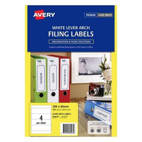 White Lever Arch Filing Labels | 959035 | Avery Australia